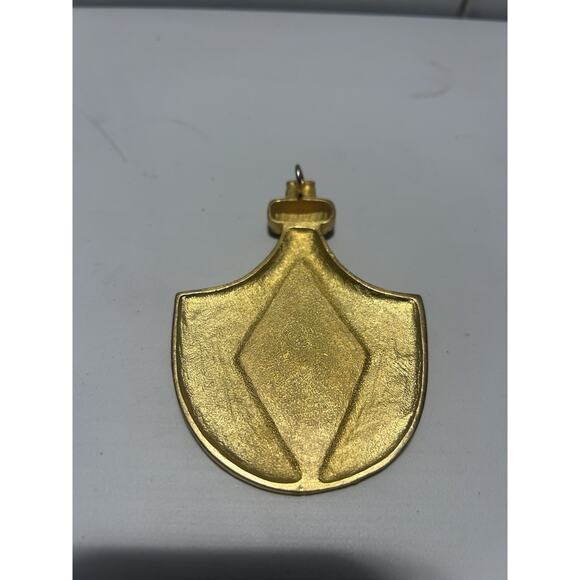 Vintage Unsigned Jean Louis Scherrer Gold-Tone Etruscan Style Pendant Large - Picture 3 of 3